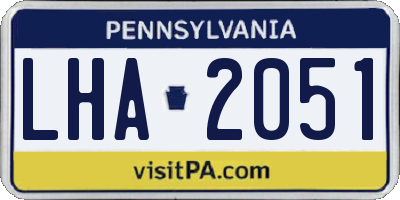 PA license plate LHA2051