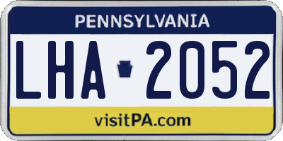 PA license plate LHA2052