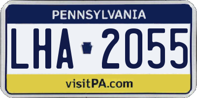 PA license plate LHA2055