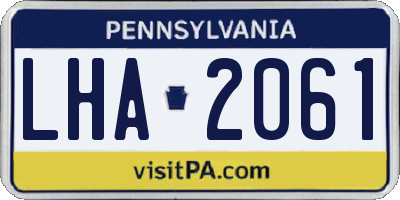 PA license plate LHA2061
