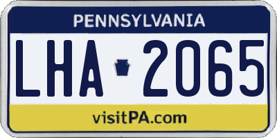 PA license plate LHA2065