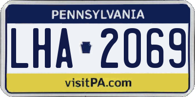 PA license plate LHA2069