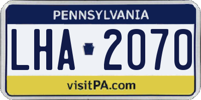PA license plate LHA2070