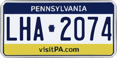 PA license plate LHA2074