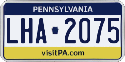 PA license plate LHA2075