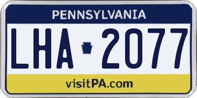 PA license plate LHA2077