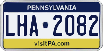 PA license plate LHA2082