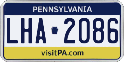 PA license plate LHA2086