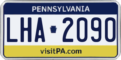 PA license plate LHA2090