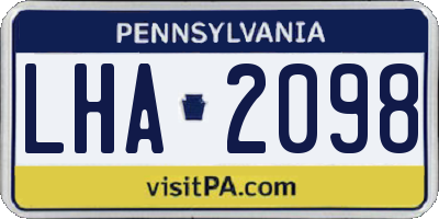 PA license plate LHA2098