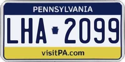 PA license plate LHA2099