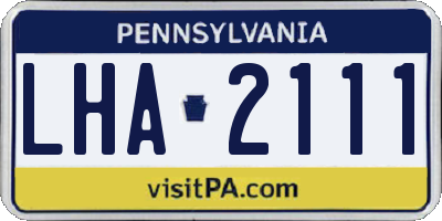 PA license plate LHA2111