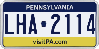 PA license plate LHA2114