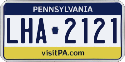PA license plate LHA2121