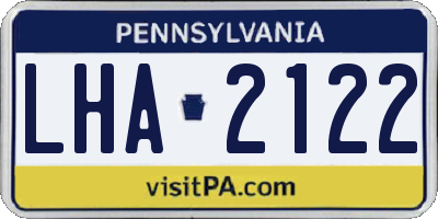 PA license plate LHA2122
