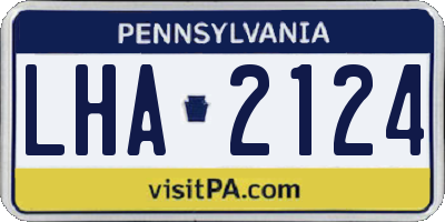 PA license plate LHA2124