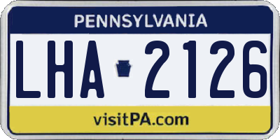 PA license plate LHA2126