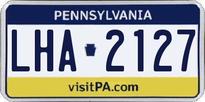 PA license plate LHA2127