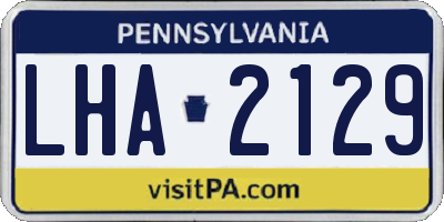 PA license plate LHA2129