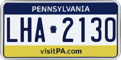 PA license plate LHA2130