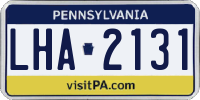 PA license plate LHA2131