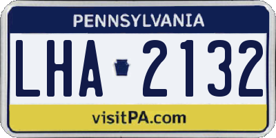 PA license plate LHA2132