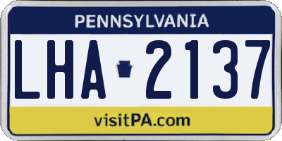 PA license plate LHA2137