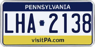 PA license plate LHA2138