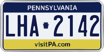 PA license plate LHA2142