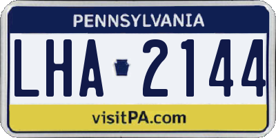 PA license plate LHA2144