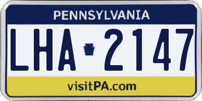 PA license plate LHA2147