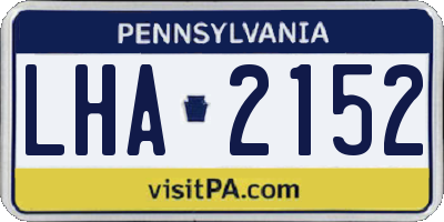 PA license plate LHA2152