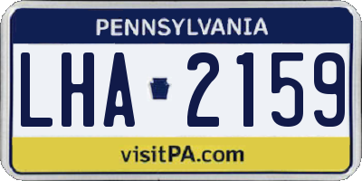 PA license plate LHA2159