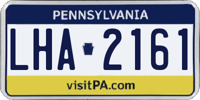 PA license plate LHA2161