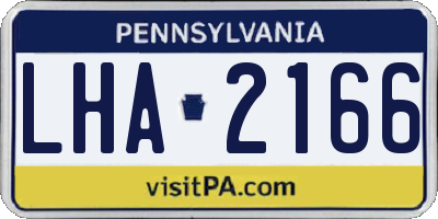PA license plate LHA2166