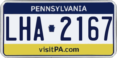 PA license plate LHA2167
