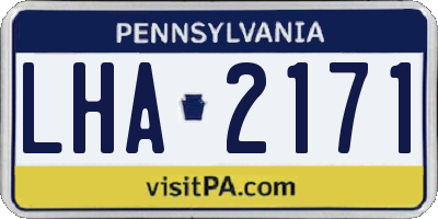PA license plate LHA2171