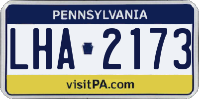 PA license plate LHA2173
