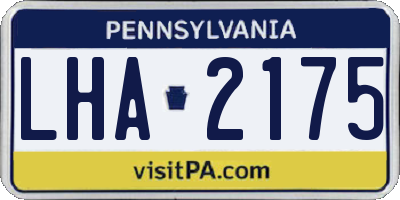 PA license plate LHA2175