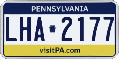 PA license plate LHA2177
