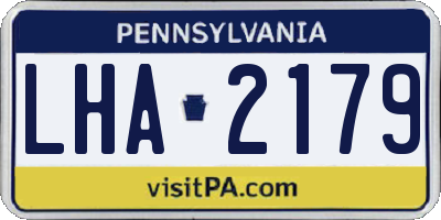 PA license plate LHA2179
