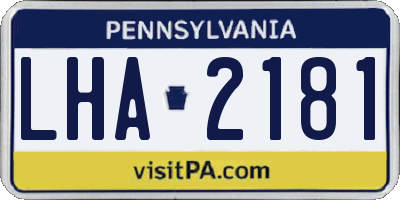 PA license plate LHA2181