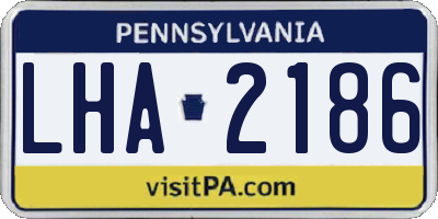 PA license plate LHA2186