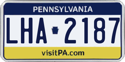 PA license plate LHA2187