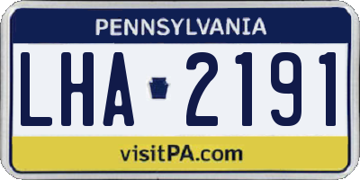 PA license plate LHA2191