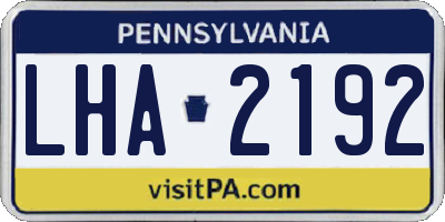 PA license plate LHA2192