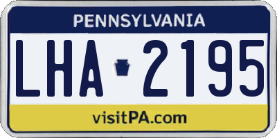 PA license plate LHA2195