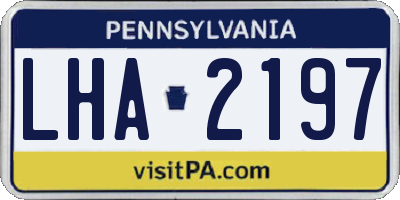 PA license plate LHA2197