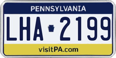 PA license plate LHA2199