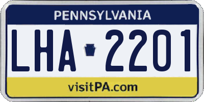PA license plate LHA2201